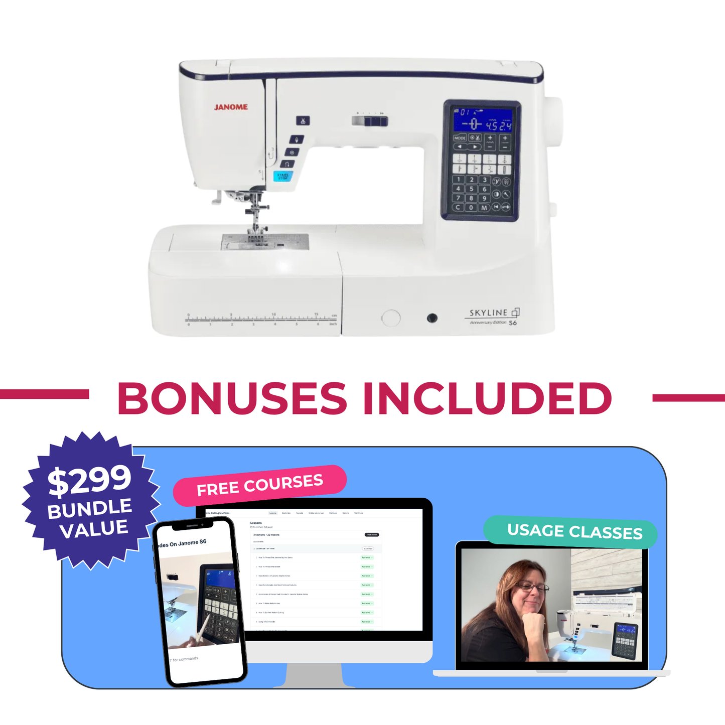 Janome Skyline S6 Sewing Machine Anniversary Edition