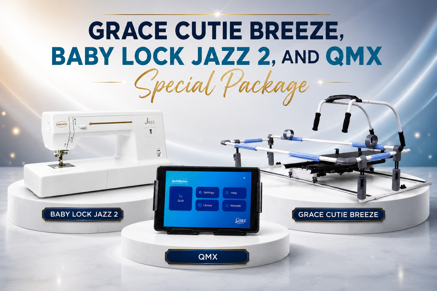 Babylock Jazz 2 / Grace QMX / Cutie Breeze Automated Quilting Package