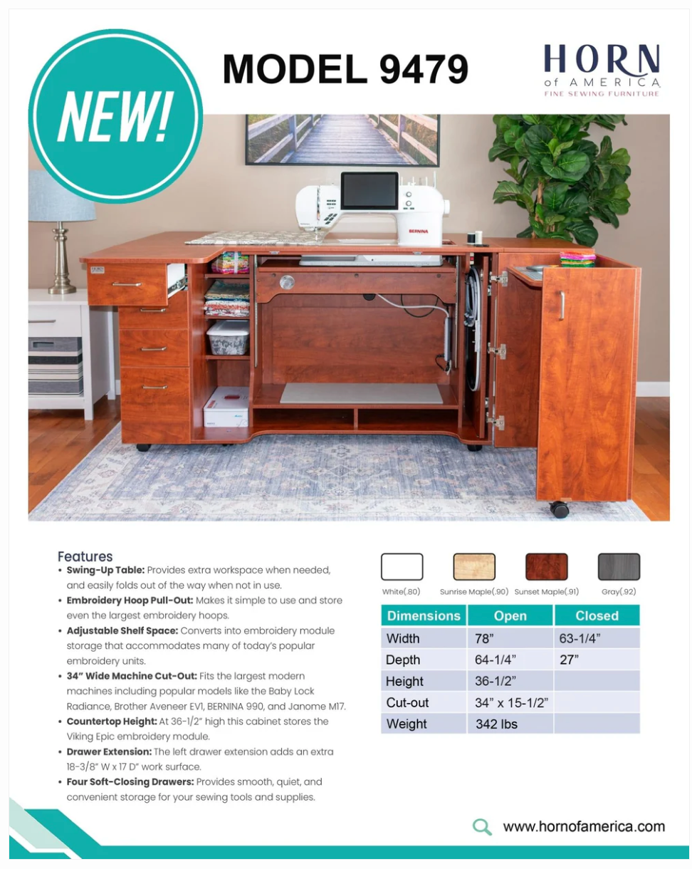 Horn Model 9479 Sewing Cabinet