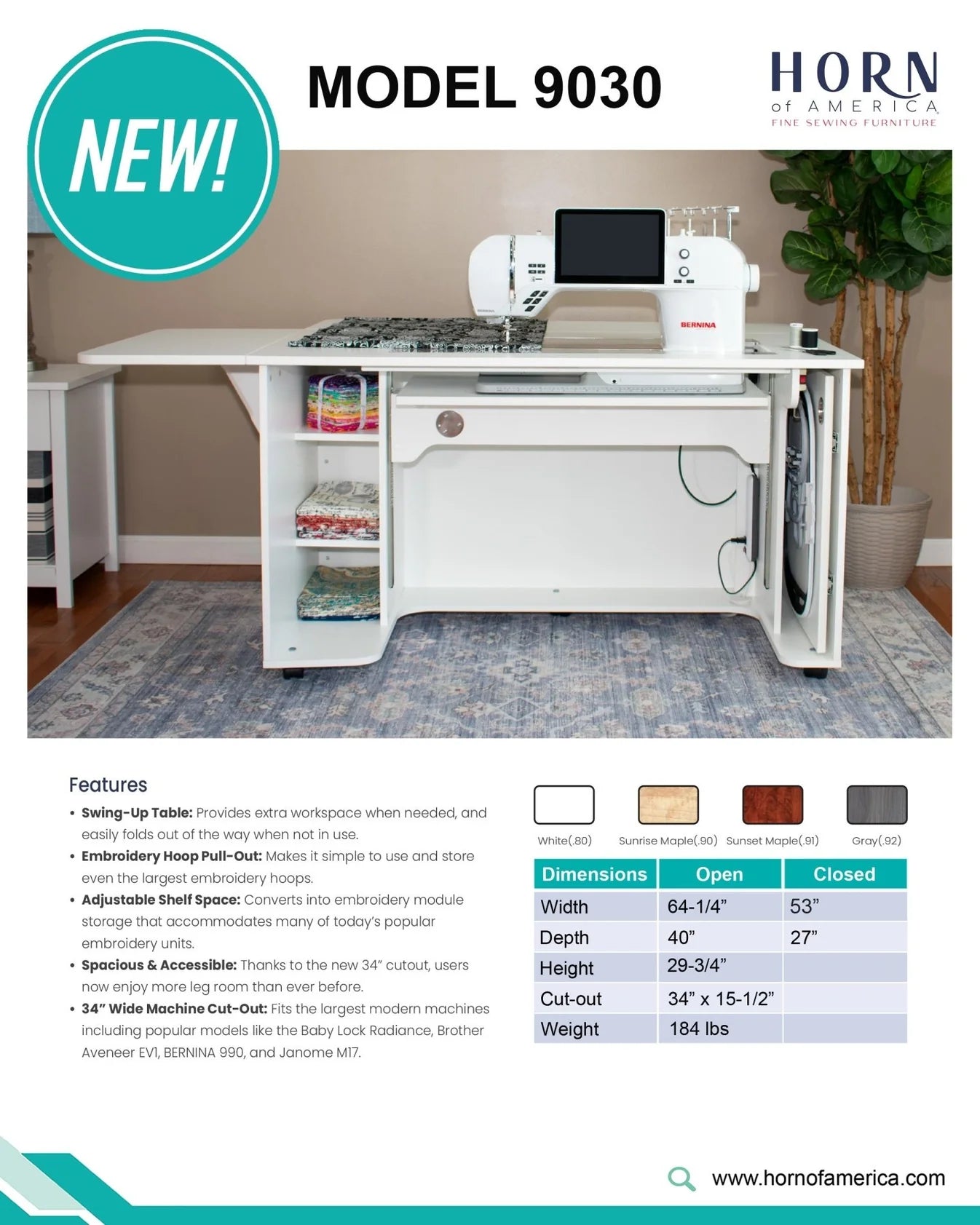 Horn 9030 Sewing & Embroidery Cabinet