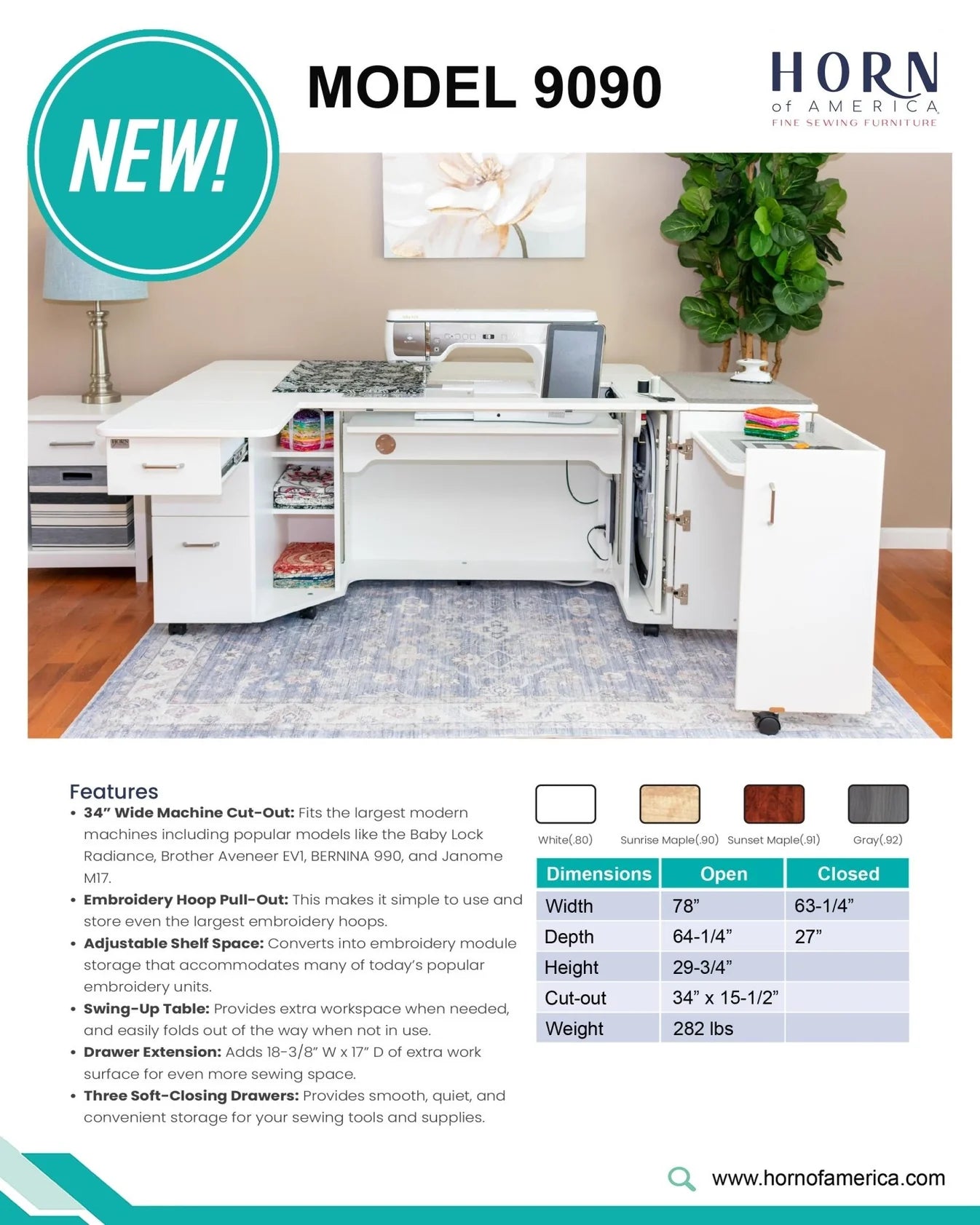 Horn Model 9090 Sewing Cabinet