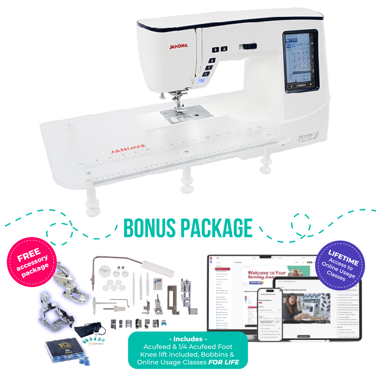 Janome Skyline S7 Sewing & Quilting Machine Anniversary Edition