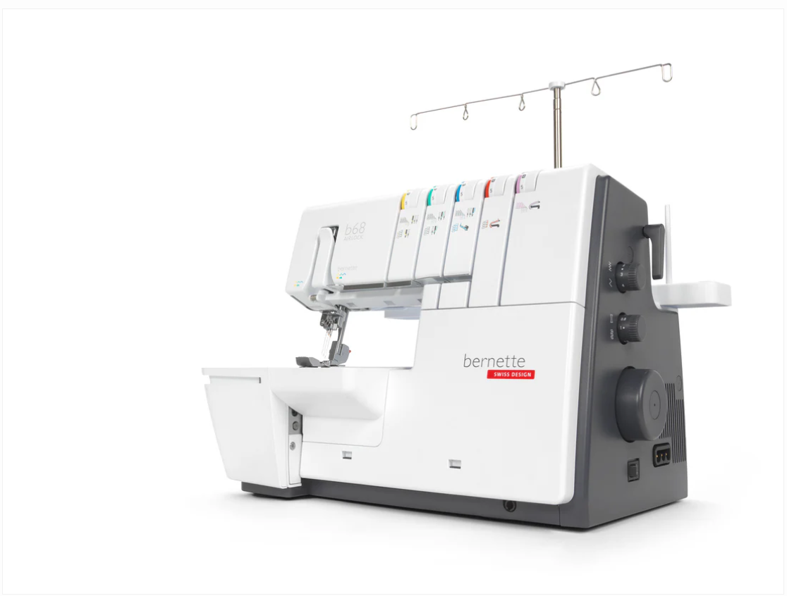 Máquina Overlock Y Cover Point Bernette B68 - Enhebrado Automático, Para Coser Y Terminar Prendas