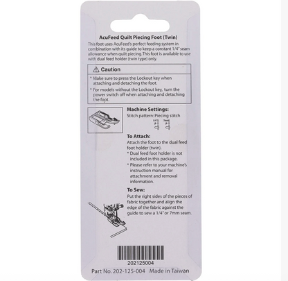 Acufeed Quilt Piecing Foot (Twin), Janome #202125004