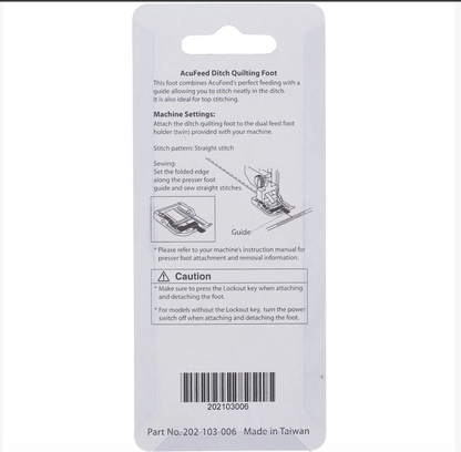 Acufeed Ditch Quilting Foot, Janome #202103006