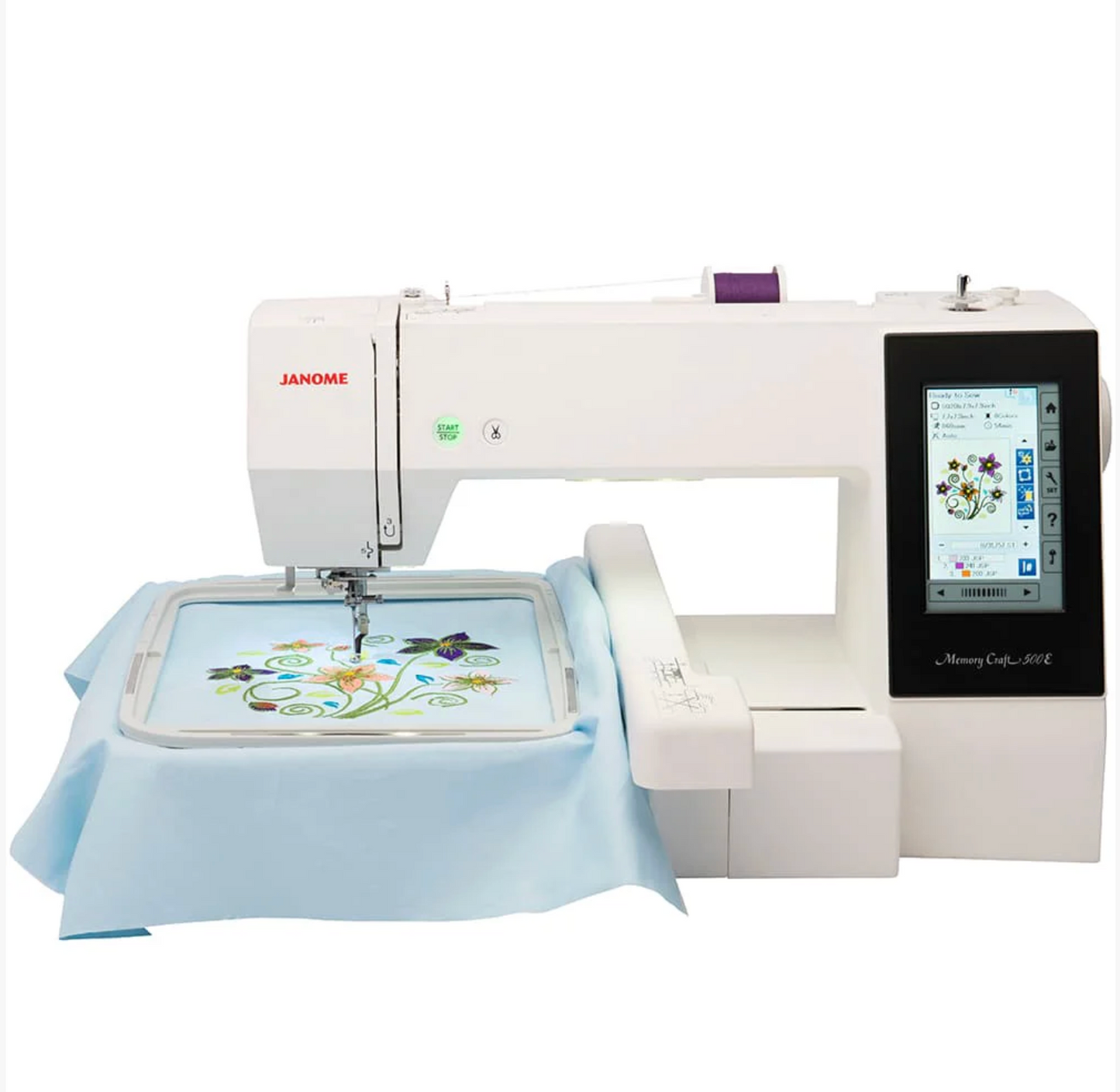 Janome Memory Craft 500E Limited Edition Embroidery Machine with FREE Bundle
