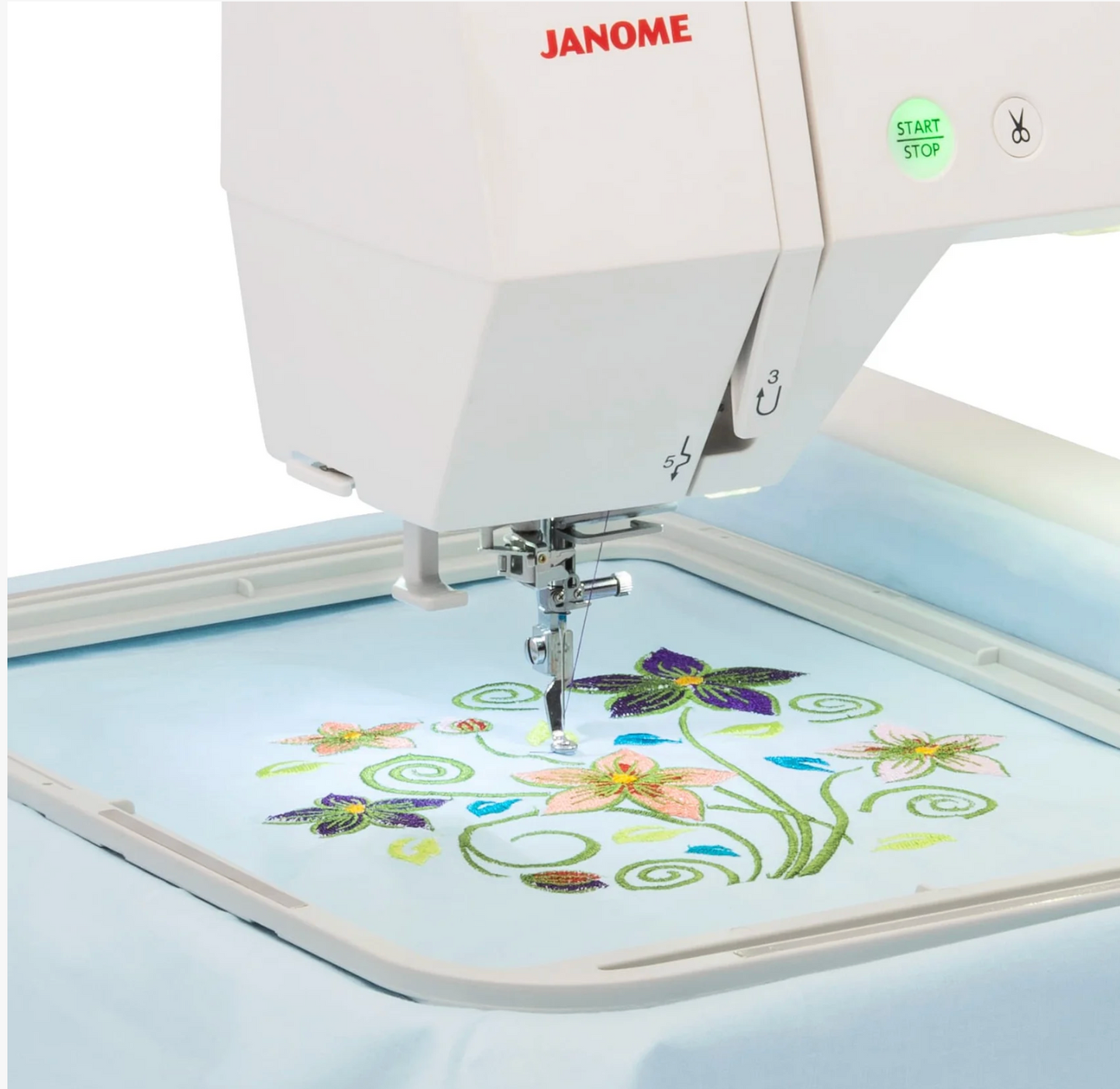 Janome Memory Craft 500E Limited Edition Embroidery Machine with FREE Bundle
