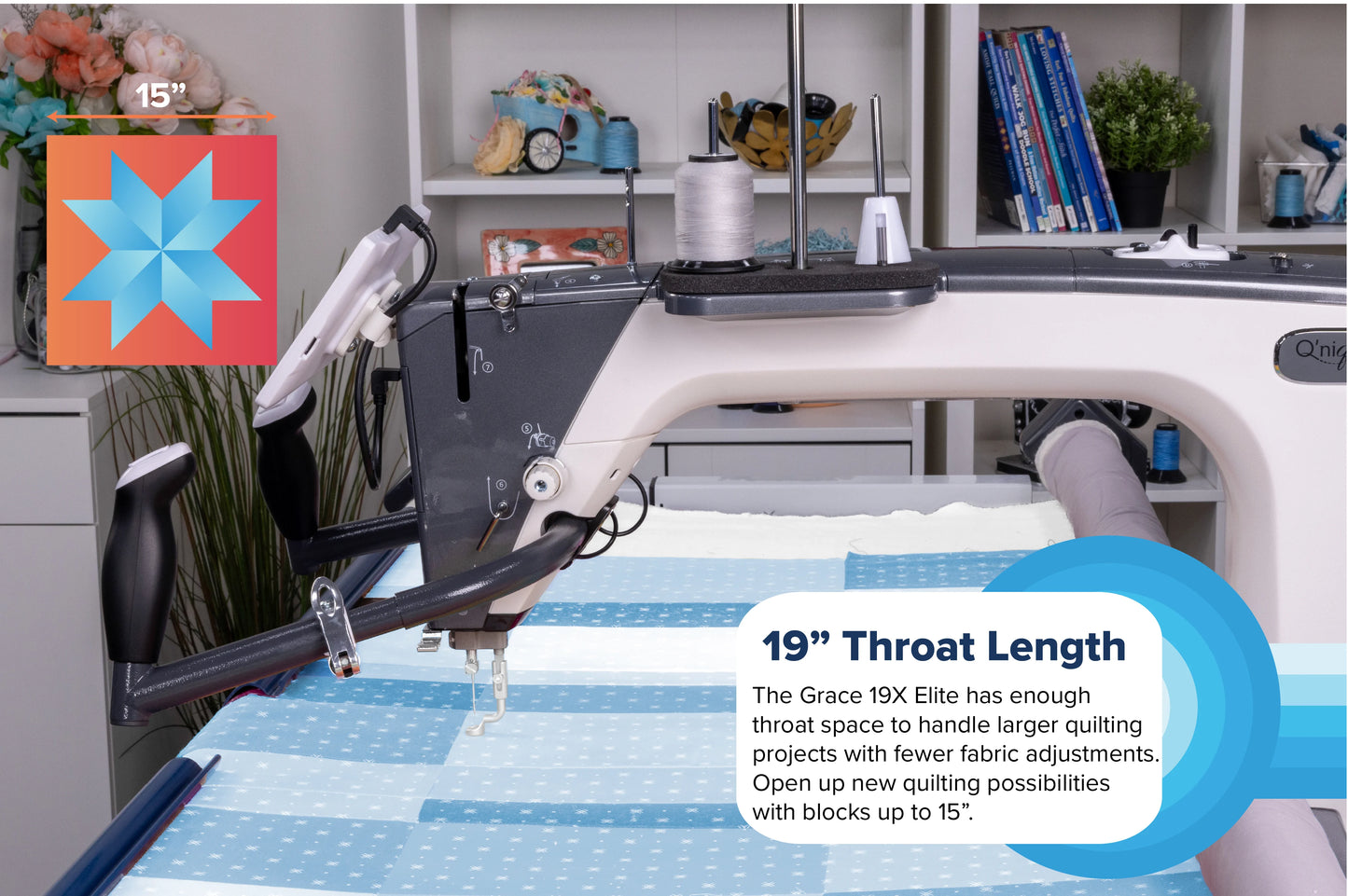 Grace Q'nique 19 X Elite - 19" Longarm Quilting Machine