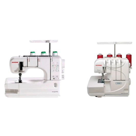 Janome CoverPro 900CPX Coverhem Serger and Janome 7933 Serger Combination
